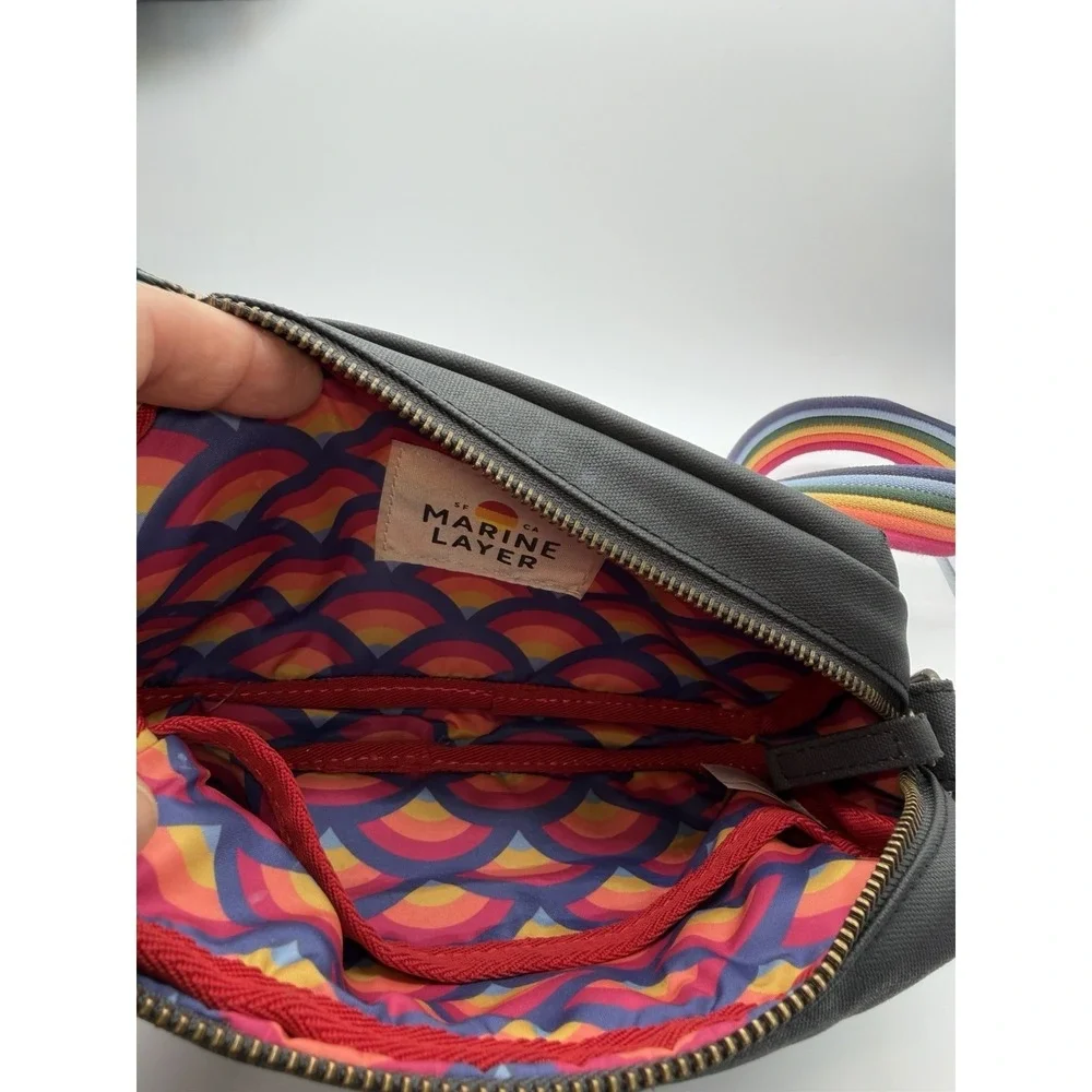 Marine Layer Rainbow Wave  Crossbody Fanny Pack Adjustable Strap Festival Pride